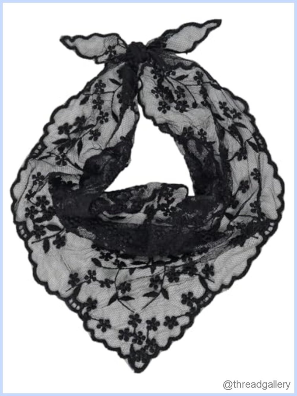Floral Embroidery Lace Triangle Hair Scarf Headband Wrap
